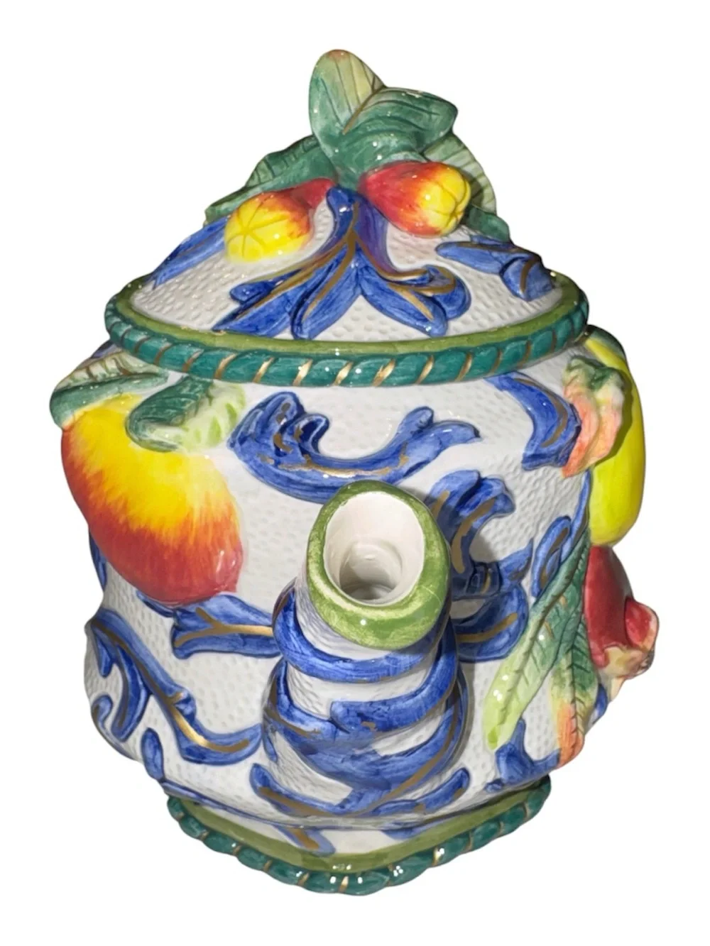Vintage Fitz & Floyd Florentine Fruit Teapot with Lid